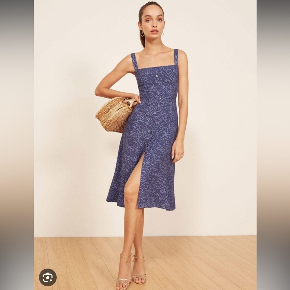 Reformation Persimmon Dress in Hyacinth
